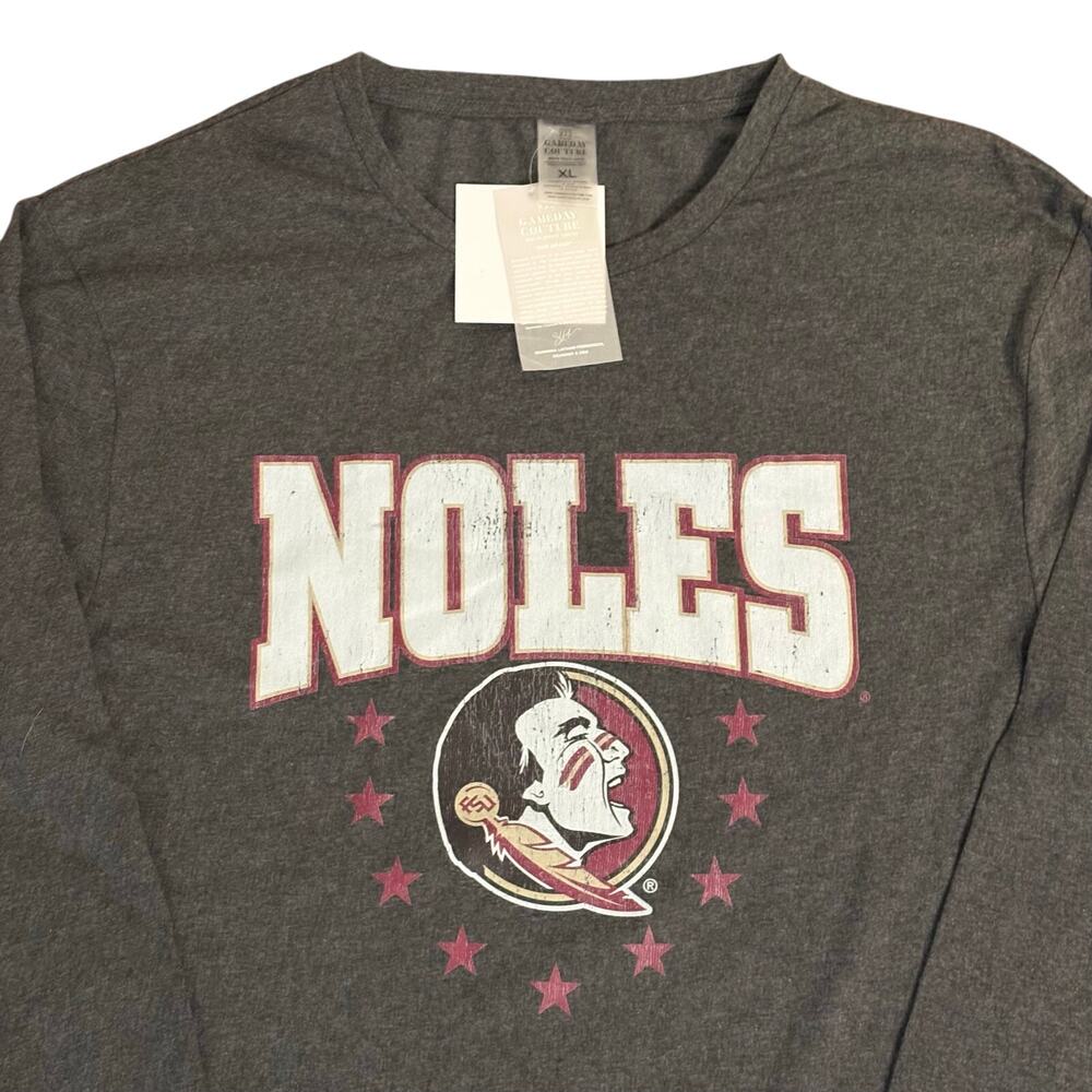NWT Florida St. Seminoles Gameday Couture Heather Gray Women’s Long Sleeve Shirt - Picture 2 of 5